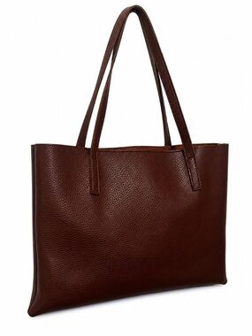 Vince Camuto Red Desert Brown Pebble Leather “Luck” Tote EUC